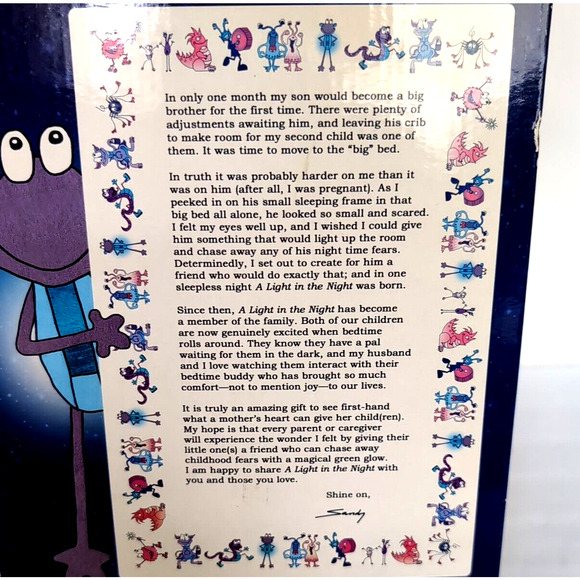 A Light in the Night Nightlight Toy Plush Blue Bedtime Book Set NEW Shopworn Box - Picture 6 of 13